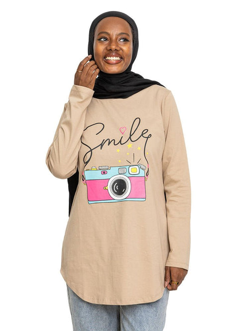 Latte Printed Long - Sleeve Design 20 - Khotwh